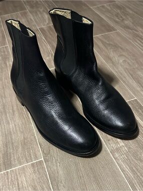 Men's Black Leather Chukka Boots - Classic Slip-On Style